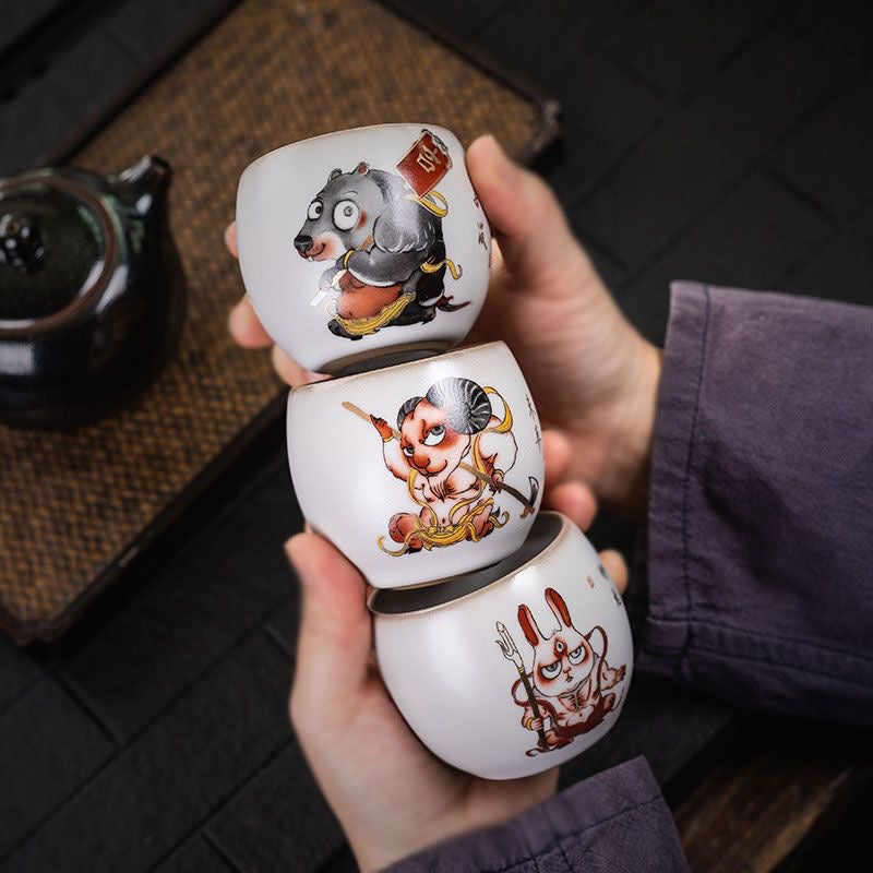 Twelve Chinese Zodiac Signs Whole Set of Smelling Cup Teacups