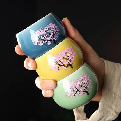 Cherry Blossom Teacup Turns Pink Flowers in Hot Water