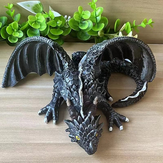 Resin craft decorative winged dragon sculpture(800  points free redemption)